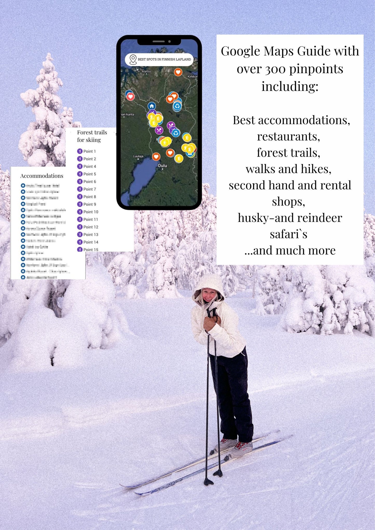 Digital Travel Guide to Finnish Lapland (winter edition) + Google Maps Pinpoints